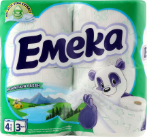 Бумага туалетная 3-х слойная Mountain fresh Emeka 4шт
