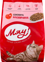 Корм сухий повнораціонний для дорослих котів З яловичиною Мяу! м/у 300г