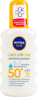 Спрей солнцезащитный для детей от 6мес 5в1 SPF 50+ Защита для чувствительной кожи Babies&Kids Nivea Sun 200мл