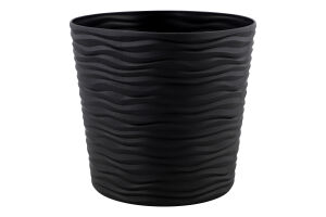 Горщик д/квітів Фьюжн 1,6л граніт з вставкою низький d16*14,5см арт115087 Алеана