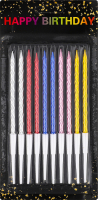 Свічка для торту різнокольорова з підставками 13.5см №KYYW168 Greenwich Products Co. Limited 10шт