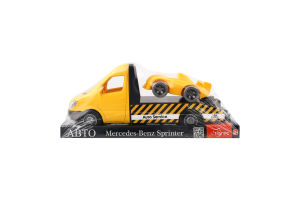 Іграшка Автомобіль Мерседес-бенс Спринтер Евакуатор жовтий Тигрес