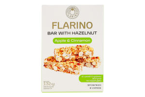 Батончик з фундуком, яблуком та корицею Flarino к/у 132г
