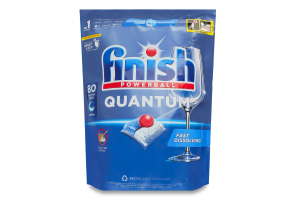 Средство для мытья посуды в посудомоечных машинах в капсулах All in 1 Quantum Powerball Finish 80шт