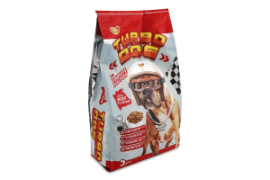 Корм сухий повнораціонний для дорослих собак зі смаком яловичини Turbo Dog м/у 3кг