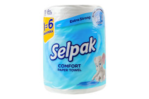Полотенца бумажные 2-х слойные 540 листов Extra Strong Comfort Selpak 1шт