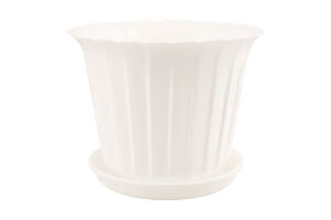 Горщик д/квітів Тюльпан білий 1,3л 16*10,5*12,5см з піддоном Еталон-С