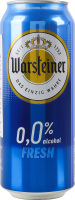 Пиво 0.5л 0% безалкогольне світле пастеризоване Fresh Warsteiner з/б