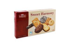 Печенье ассорти с черным, молочным и белым шоколадом Sweet harmony Lambertz к/у 200г