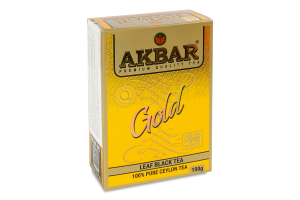 Чай чорний цейлонський листовий Gold Akbar в/с к/у 100г