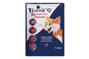 Корм д/котів THANKQ PREMIUM 100г Яловичина И089 (Румунія)