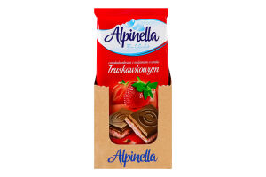 Шоколад молочний з начинкою зі смаком полуниці Alpinella м/у 100г