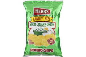 Herr's Ripples Potato Chips Sour Cream & Onion Family Size