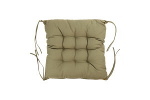 Подушка на стілець Клітинка зелено-гірчична напівпанама з зав"язками 40*40см Homeline