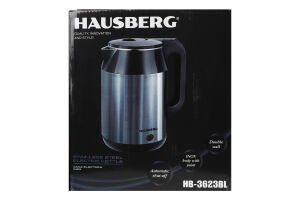 Электрочайник с двойными стенками 2.2л №HB-3623BL Hausberg 1шт