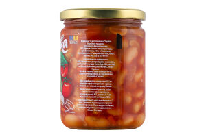 Квасоля стерилізована з грибами та овочами в томатному соусі з цукром та підсолоджувачем the Banka с/б 500г