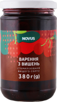 Варенье из вишен стерилизованное Novus в/с с/б 380г