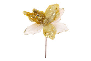 Прикраса ялинкова Квітка золотиста 834130
