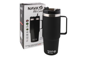Термочашка 900мл темно-синя з ручкою Nava