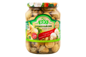 Шампиньоны маринованные с луком Rio с/б 690г