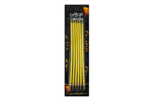 Свічка для торту з підставками золото 20.5см №KYYW172 Greenwich Products Co. Limited 6шт