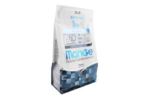 Корм сухой сбалансированный для стерилизованных котов с форелью Monoprotein Natural superpremium Monge м/у 1.5кг