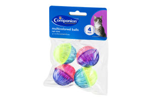 Companion Cat Toy Multicolored Balls - 4 CT