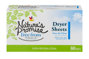 Nature's Promise Dryer Sheets Free & Clear - 80 CT