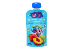 Пюре фруктове для дітей від 5міс гомогенізоване стерилізоване без цукру Яблуко-персик Elfik Magic д/п 100г