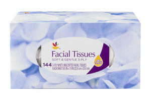 Ahold Facial Tissues Soft & Gentle 3-Ply Unscented - 144 CT
