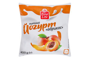 Йогурт 1.4% питний з наповнювачем фруктовим пастеризованим Абрикос Fine Life м/у 400г