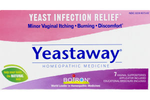 Yeastaway Homeopathic Medicine Vaginal Suppositories - 7 CT