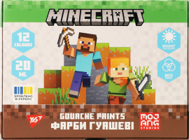 Фарби гуашеві Minecraft 12кольорів 20мл Yes