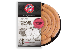 Ковбаски варені З моцареллою і томатами Алан кг