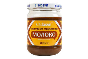 Молоко згущене варене знежирене Sladosvit с/б 500г