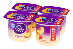 Dannon Light & Fit Nonfat Yogurt Peach - 4 CT