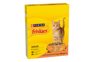 Корм сухий повнораціонний для дорослих котів з куркою та овочами Friskies к/у 300г