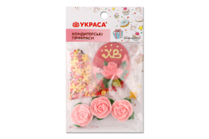 Набор Украса Пасхальное яйцо с розами и посыпкой