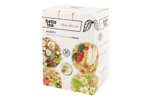 Чай цветочно-травяной листовой 4 вкуса Ассорти Hello Tea к/у 20шт