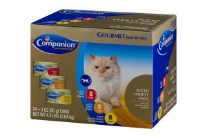 Companion Gourmet Food For Cats Sliced Variety Pack - 24 CT