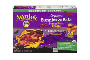 Annie's Homegrown Organic Bunnies & Bats Bunny Fruit Snacks Berry Patch - 15 CT