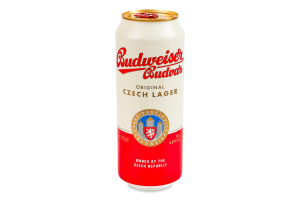 Пиво 0.5л 5% світле фільтроване пастеризоване Budweiser Budvar з/б
