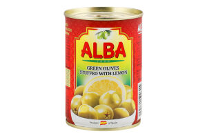 Оливки фаршировані лимоном 300мл ж/б з ключем Alba Food