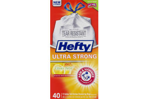 Hefty Ultra Strong 13 Gallon Tall Kitchen Drawstring Bags Citrus Twist - 40 CT