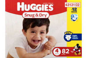 Huggies Snug & Dry Diapers Size 4 - 82 CT