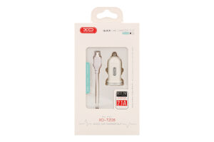 Пристрій зарядний автомобільний 2USB 2,4A+Кабель USB Micro-USB ХО