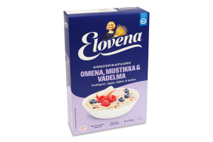 Каша-хвилинка вівсяна Яблуко, чорниця та малина Elovena к/у 6х35г