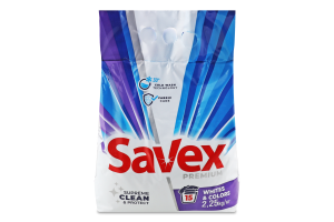 Средство моющее порошкообразное для автоматической стирки White&Colors Premium Savex 2.25кг