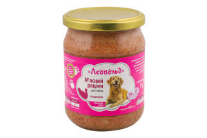 Корм д/собак М"ясний раціон Класична серія з індичкою 460г твіст/б Леопольд