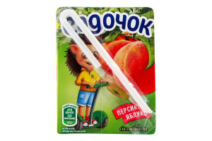 Сок с мякотью пастеризованный Персик-яблоко Садочок т/п 200мл